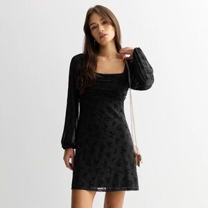 Live To Be Spoiled Flocked Mesh Skater Dress
